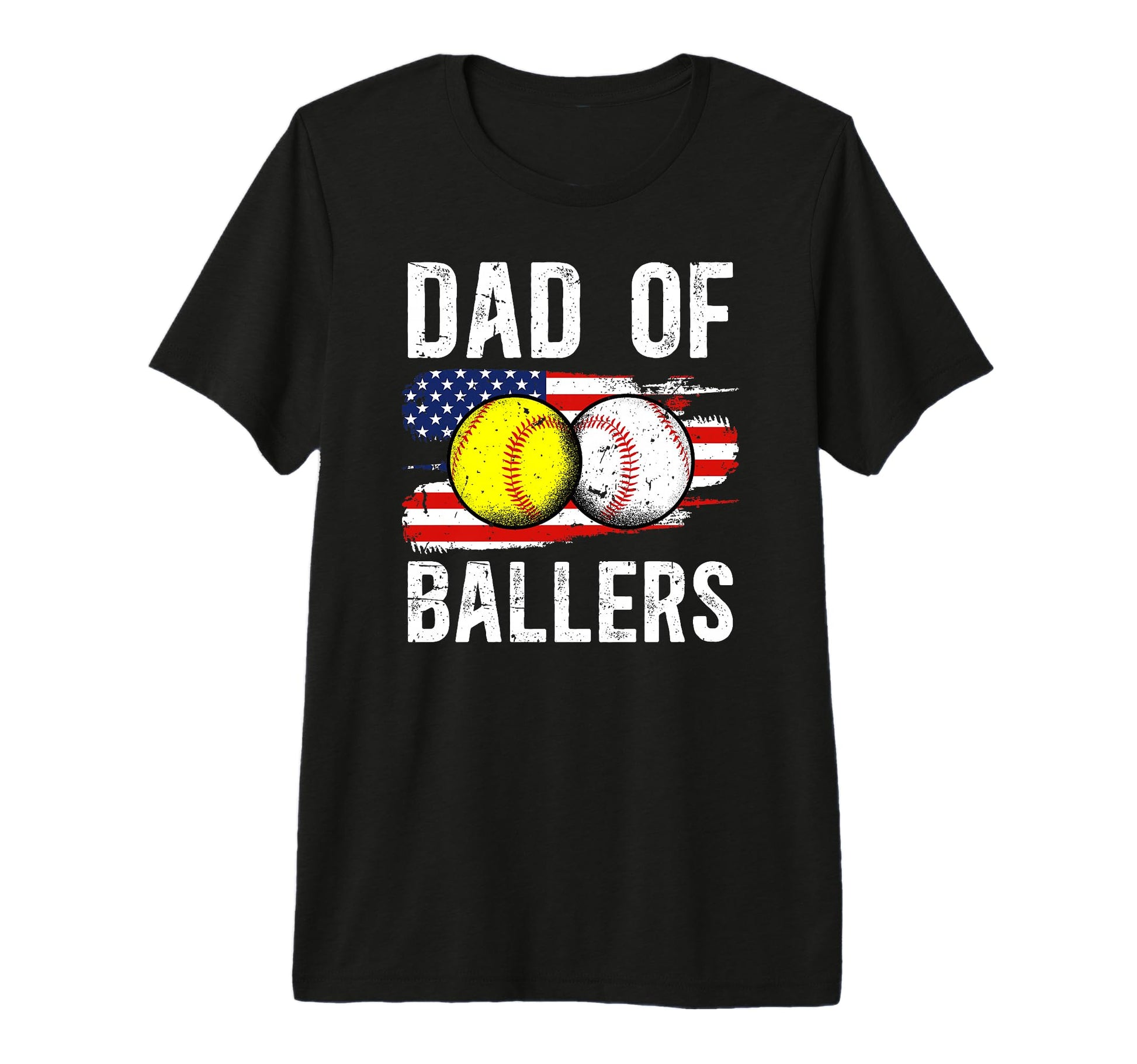 Mens Dad Ballers Softball Baseball T-Shirt - Novelty Apparel for Adults - T-Shirt, Sweatshirt, Hoodie