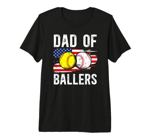 Mens Dad Ballers Softball Baseball T-Shirt - Novelty Apparel for Adults - T-Shirt, Sweatshirt, Hoodie