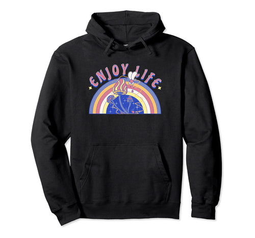 Rainbow Mushroom Enjoy Life Hoodie - Novelty Apparel Men Women - T-Shirt, Sweatshirt, Hoodie