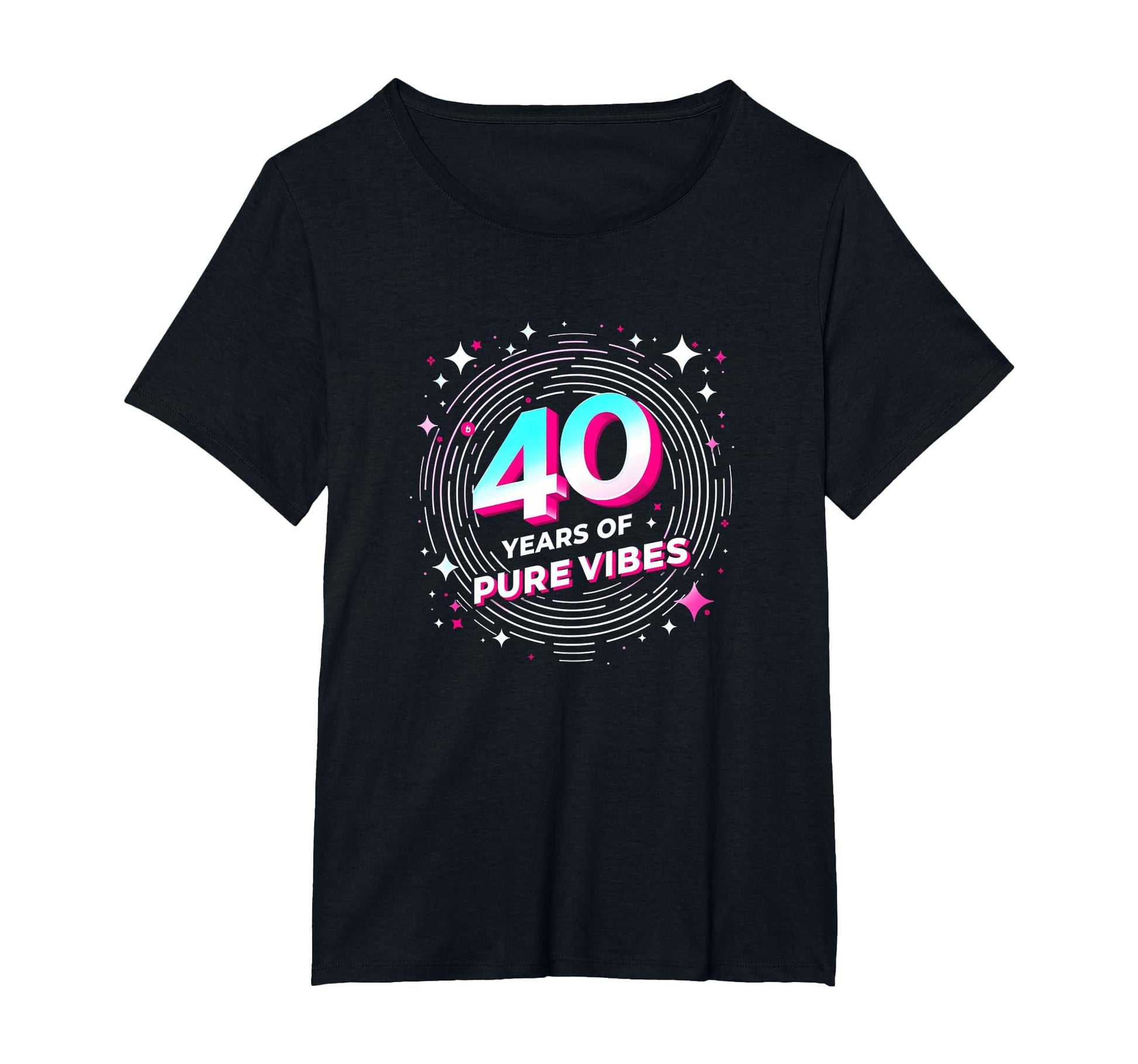 40 Years Pure Vibes Birthday Gift T-Shirt - Fun Novelty Design Unisex - T-Shirt, Sweatshirt, Hoodie