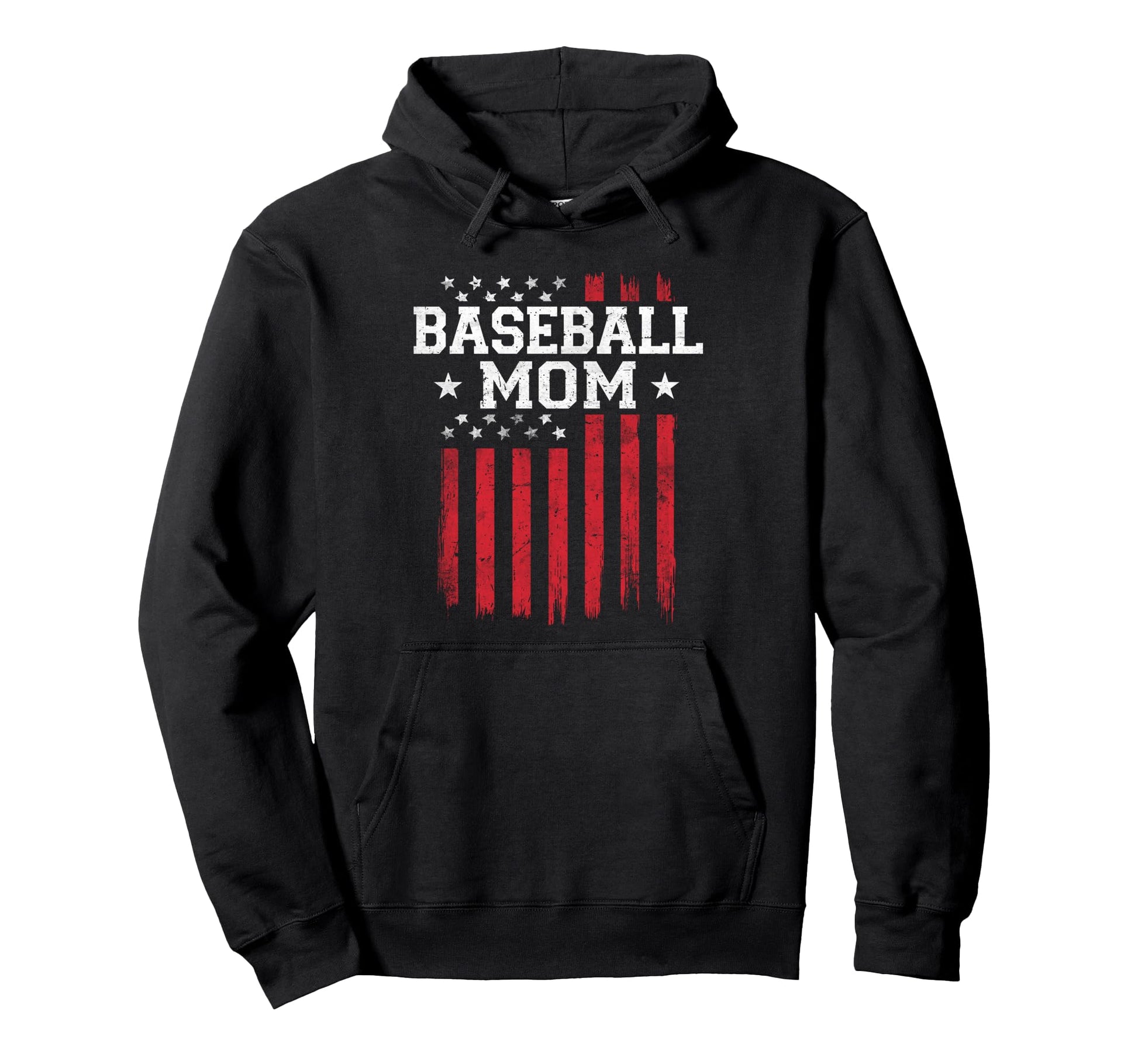 Baseball Mom Proud American Flag Usa Hoodie - Graphic Print Men Women - T-Shirt, Sweatshirt, Hoodie