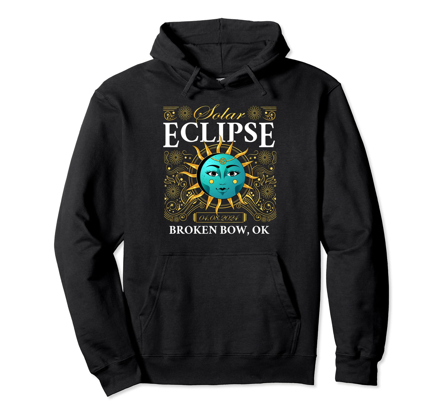 Total Solar Eclipse Broken Bow Ok Hoodie - Minimalist Print for Adults - T-Shirt, Sweatshirt, Hoodie