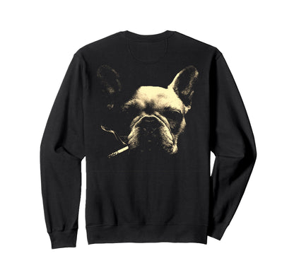 French Bulldog Smoking Cigarette Meme Sweatshirt - Streetwear Style Unisex - T-Shirt, Sweatshirt, Hoodie
