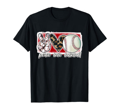 Peace Love Baseball Mom Sister T-Shirt - Novelty Apparel Men Women - T-Shirt, Sweatshirt, Hoodie