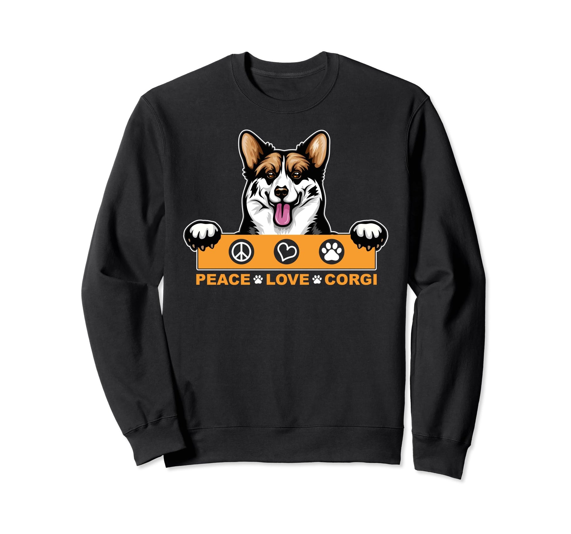 Peace Love Corgi Dog Pet K9 Gift Sweatshirt - Streetwear Style for Adults - T-Shirt, Sweatshirt, Hoodie