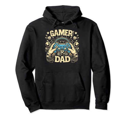 Gamer Dad Game Controller Gaming Hoodie - Fun Novelty Design for Adults - T-Shirt, Sweatshirt, Hoodie