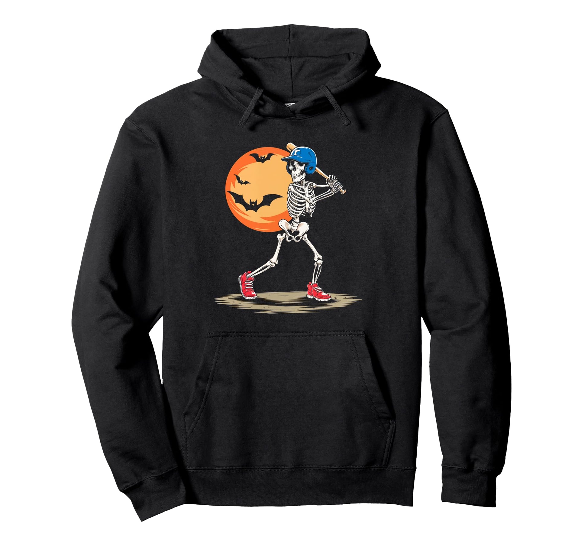 Skeleton Baseball Bats Halloween Skeleton Hoodie - Graphic Print for Adults - T-Shirt, Sweatshirt, Hoodie