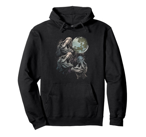 Three Velociraptor Dinosaur Howling Hoodie - Fun Novelty Design Men Women - T-Shirt, Sweatshirt, Hoodie