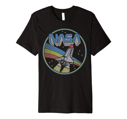 Nasa Rainbow Rocket Launch Circle T-Shirt - Graphic Print Unisex - T-Shirt, Sweatshirt, Hoodie