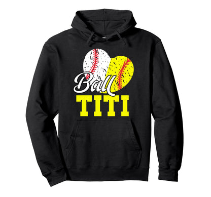 Ball Titi Heart Softball Baseball Hoodie - Aesthetic Graphic Men Women - T-Shirt, Sweatshirt, Hoodie