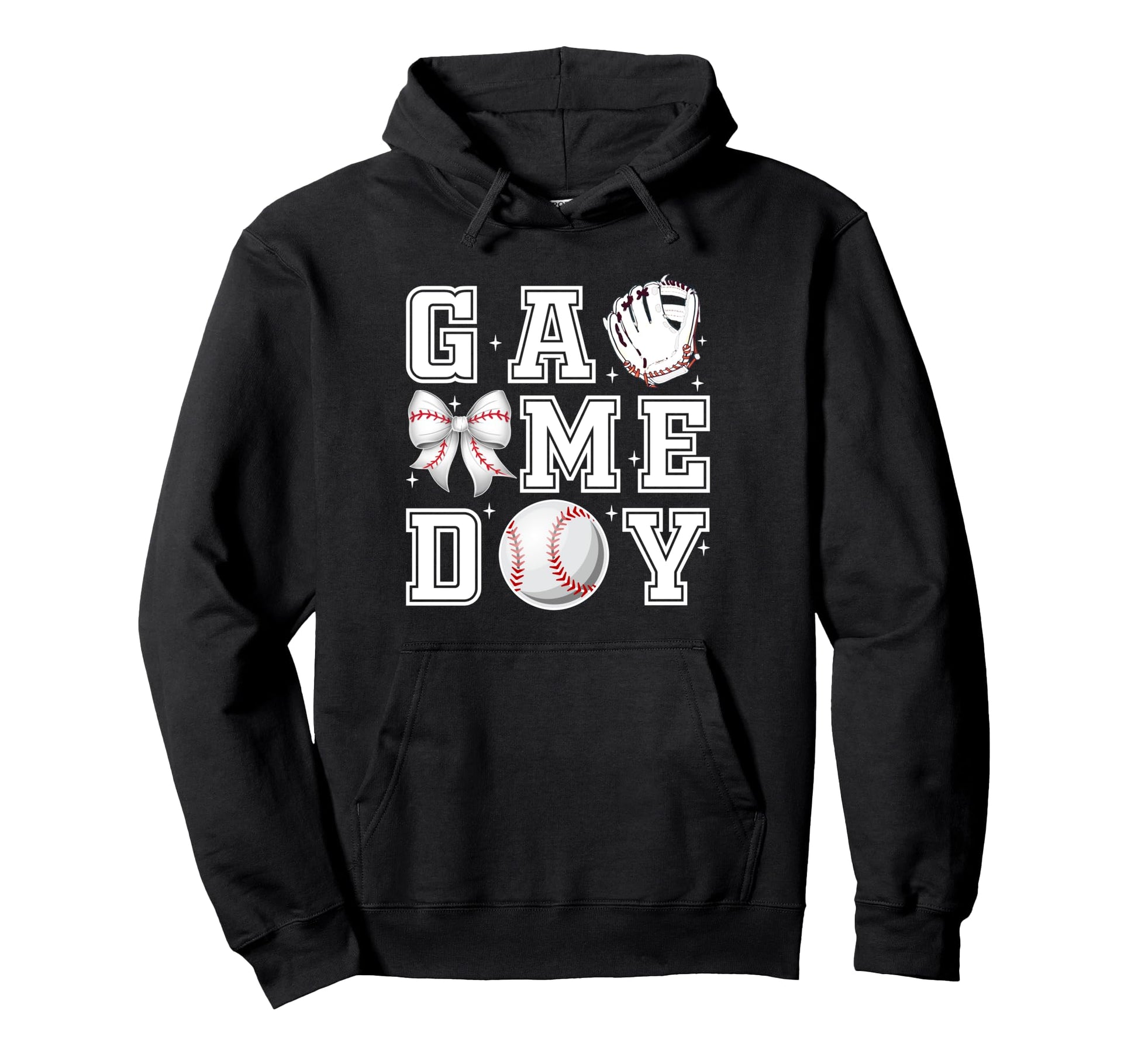 Baseball Coquette Bow Gameday Cheer Hoodie - Aesthetic Graphic for Adults - T-Shirt, Sweatshirt, Hoodie