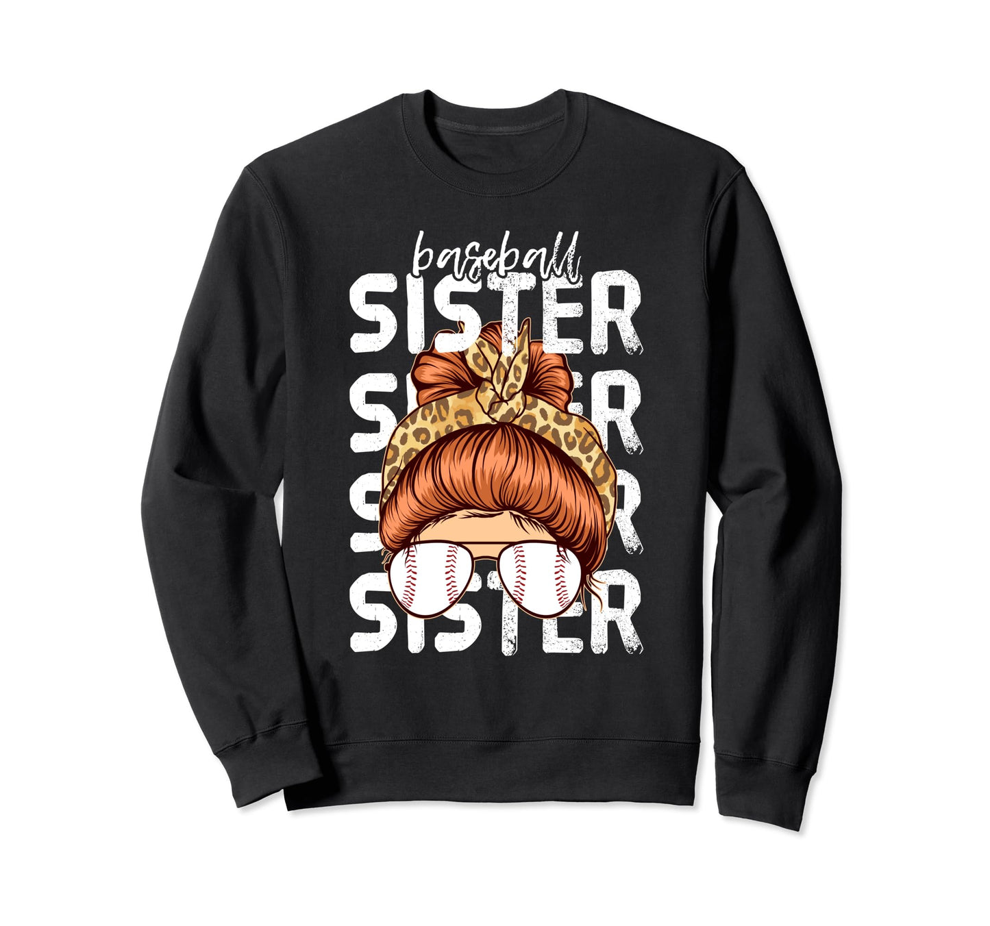 Baseball Sister Baseball Softball Sweatshirt - Aesthetic Graphic for Adults - T-Shirt, Sweatshirt, Hoodie