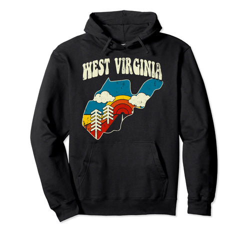 West Virginia State Rainbow Hippie Hoodie - Fun Novelty Design Men Women - T-Shirt, Sweatshirt, Hoodie