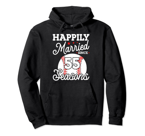 55Th Wedding Anniversary Baseball Husband Hoodie - Minimalist Print Unisex - T-Shirt, Sweatshirt, Hoodie