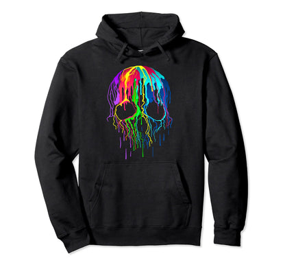 Psychedelic Colorful Rainbow Drip Hoodie - Minimalist Print Men Women - T-Shirt, Sweatshirt, Hoodie