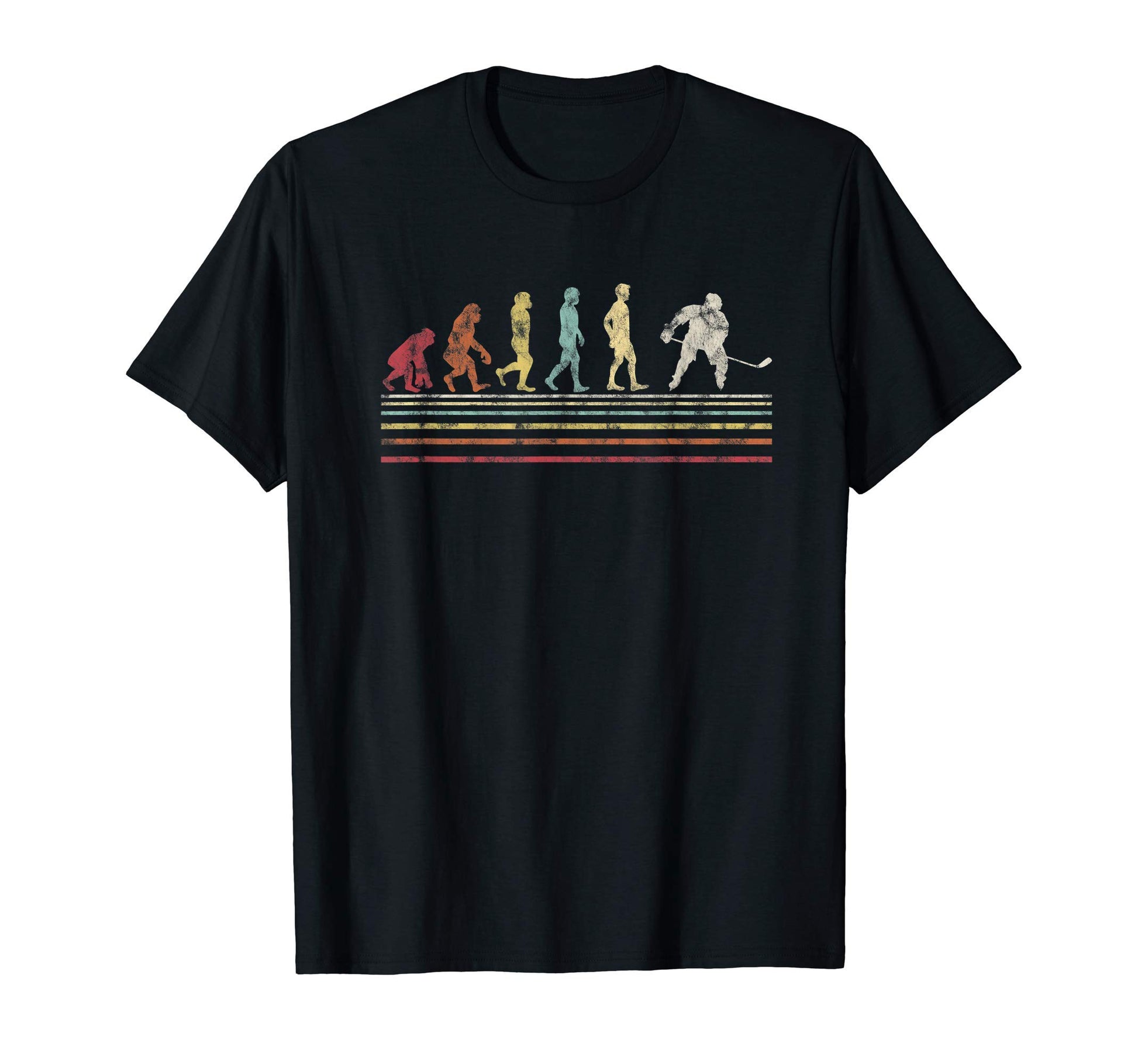 Evolution Ice Hockey Rainbow T-Shirt - Streetwear Style for Adults - T-Shirt, Sweatshirt, Hoodie