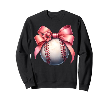 Coquette Bow Baseball Player Sweatshirt - Casual Everyday Wear Men Women - T-Shirt, Sweatshirt, Hoodie