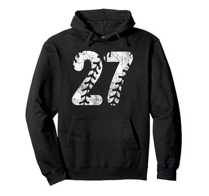 Baseball Softball Mom 27 Number 27 Hoodie - Fun Novelty Design Men Women - T-Shirt, Sweatshirt, Hoodie