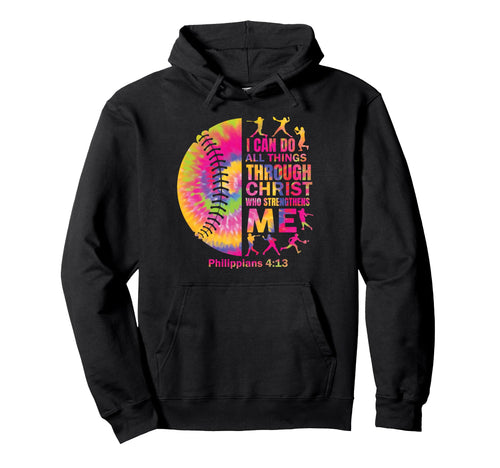 Christian Softball Teen Christ Tie Dye Hoodie - Streetwear Style for Adults - T-Shirt, Sweatshirt, Hoodie