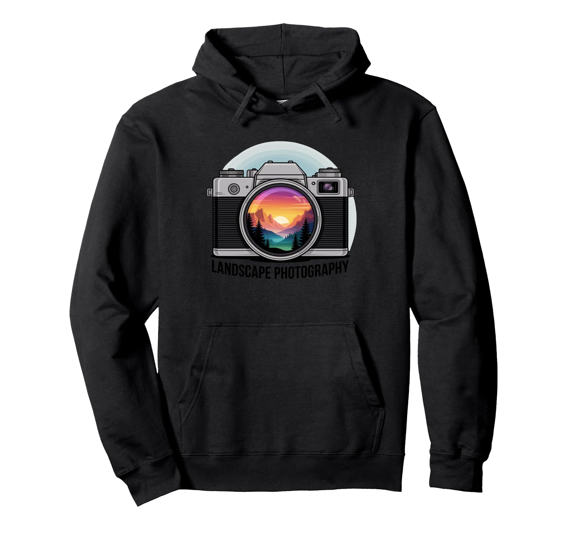 Capture Sunset Mountain Scene Hoodie - Trendy Graphic Unisex - T-Shirt, Sweatshirt, Hoodie