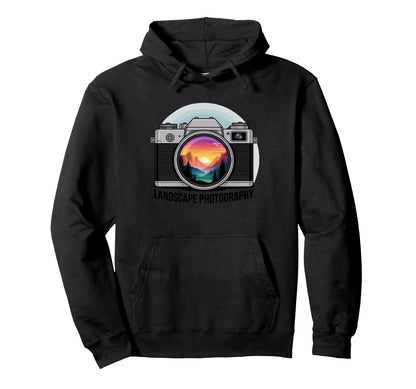Capture Sunset Mountain Scene Hoodie - Trendy Graphic Unisex - T-Shirt, Sweatshirt, Hoodie