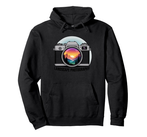 Capture Sunset Mountain Scene Hoodie - Trendy Graphic Unisex - T-Shirt, Sweatshirt, Hoodie