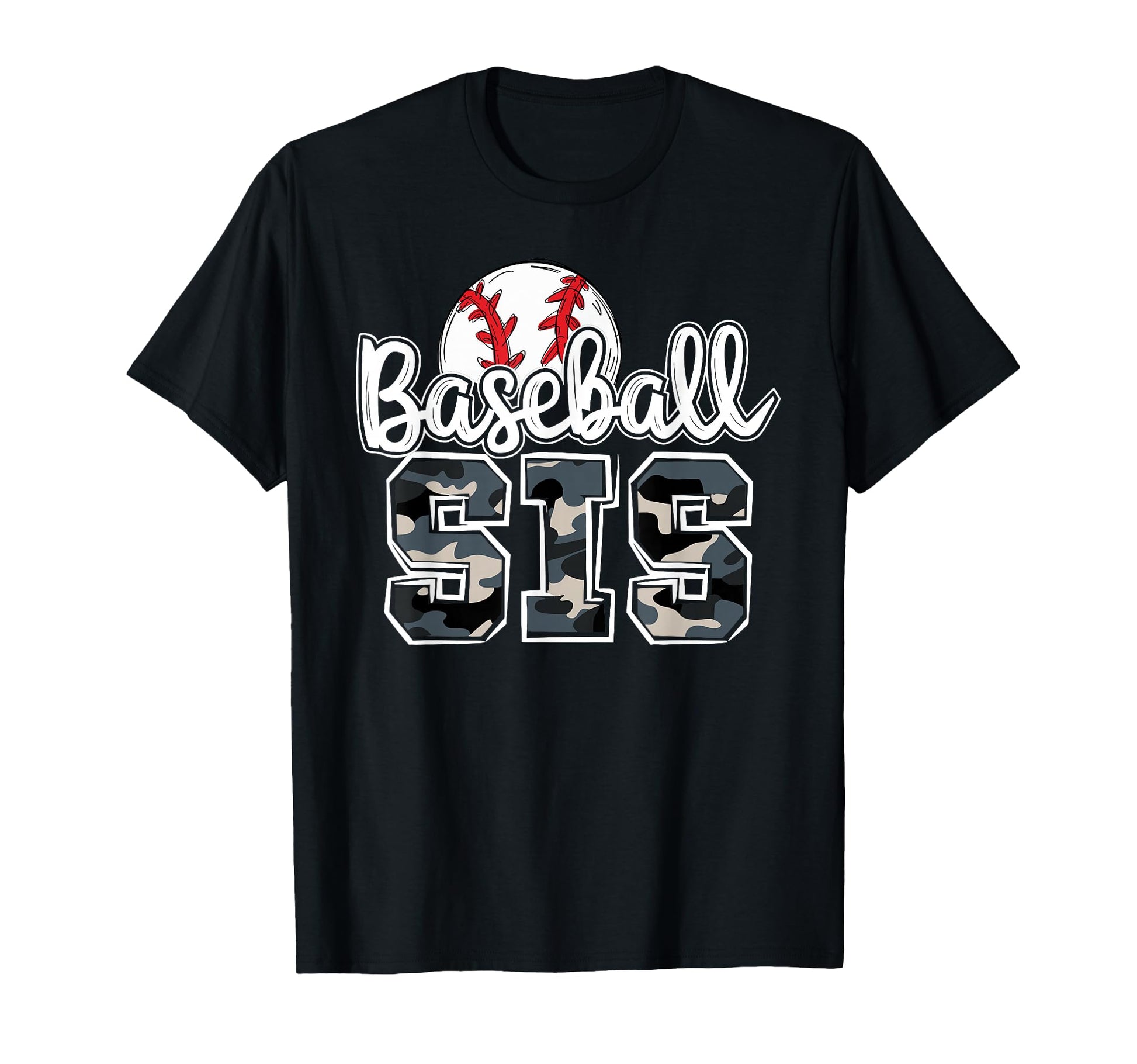Baseball Sis Sister Family Camo Game T-Shirt - Minimalist Print for Adults - T-Shirt, Sweatshirt, Hoodie