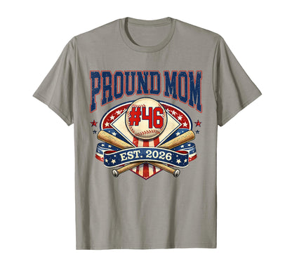 Custom Proud Mom Baseball Jersey Number 46 T-Shirt - Unique Graphic Unisex - T-Shirt, Sweatshirt, Hoodie