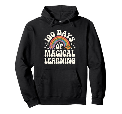 100 Days Magical Learning Rainbow 100Th Hoodie - Aesthetic Graphic Unisex - T-Shirt, Sweatshirt, Hoodie