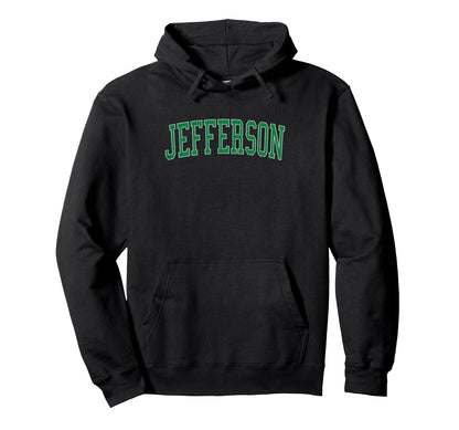 Jefferson La Distressed Green Varsity Hoodie - Custom Art Print Unisex - T-Shirt, Sweatshirt, Hoodie