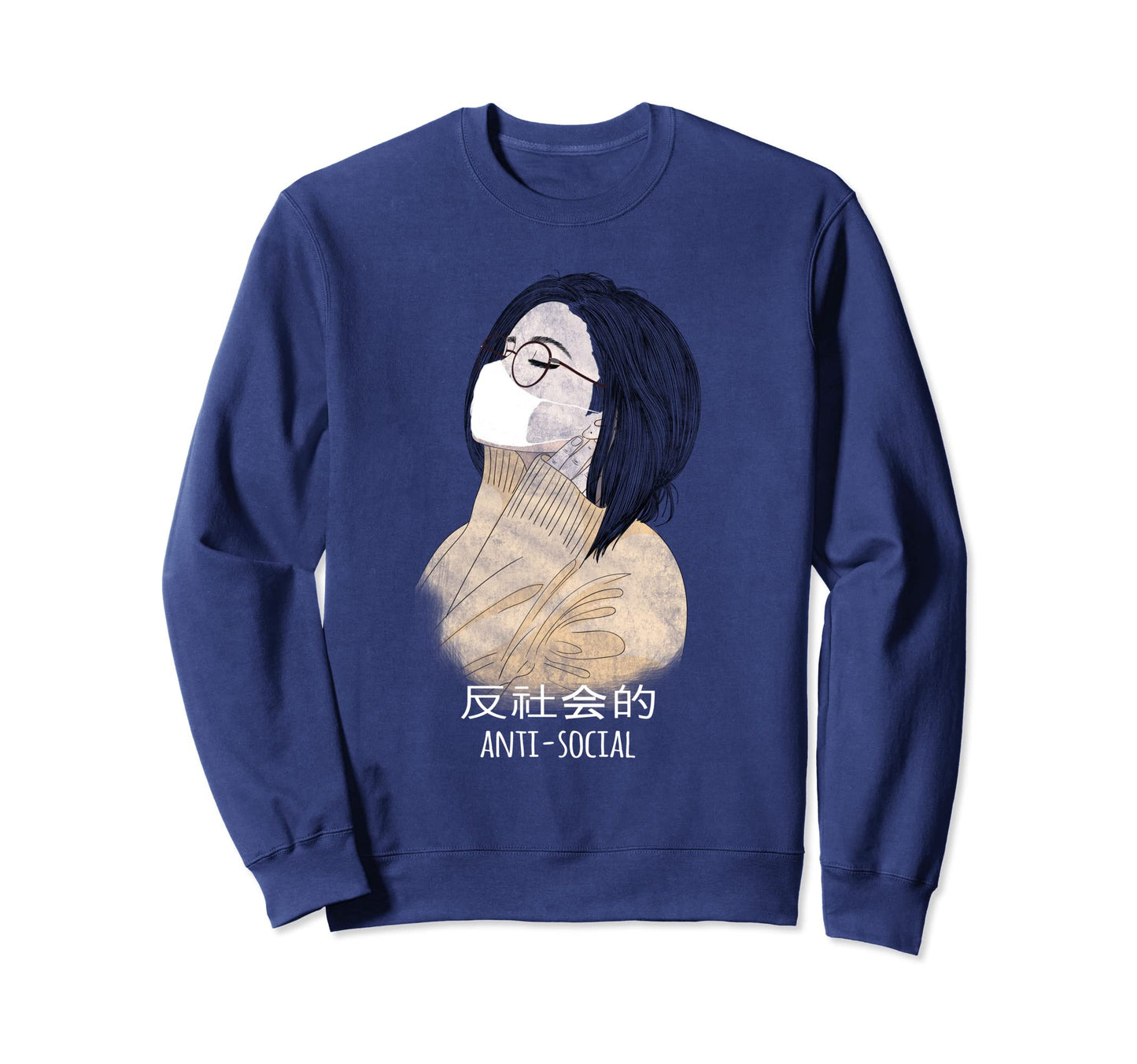 Anti Social Japanese Aesthetic Anime Sweatshirt - Graphic Print Men Women - T-Shirt, Sweatshirt, Hoodie