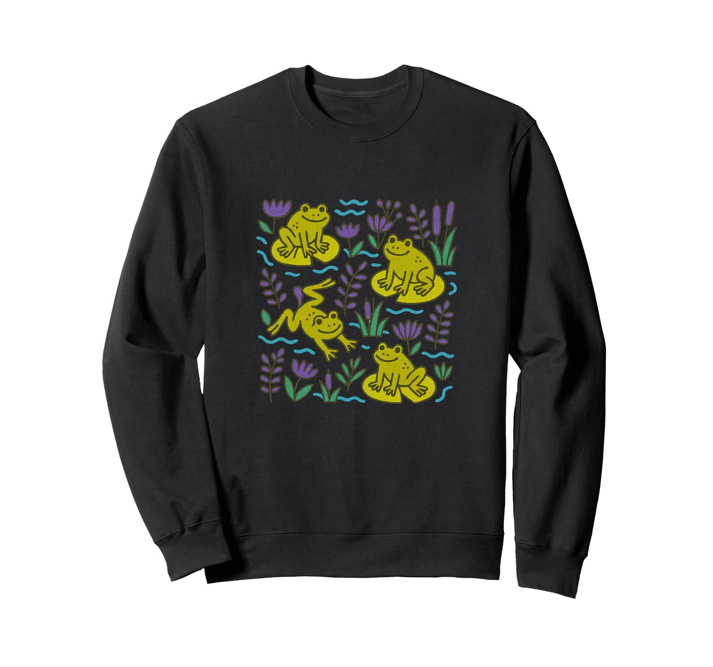 Frogs Pond Lily Pads Sweatshirt - Graphic Print Unisex - T-Shirt, Sweatshirt, Hoodie