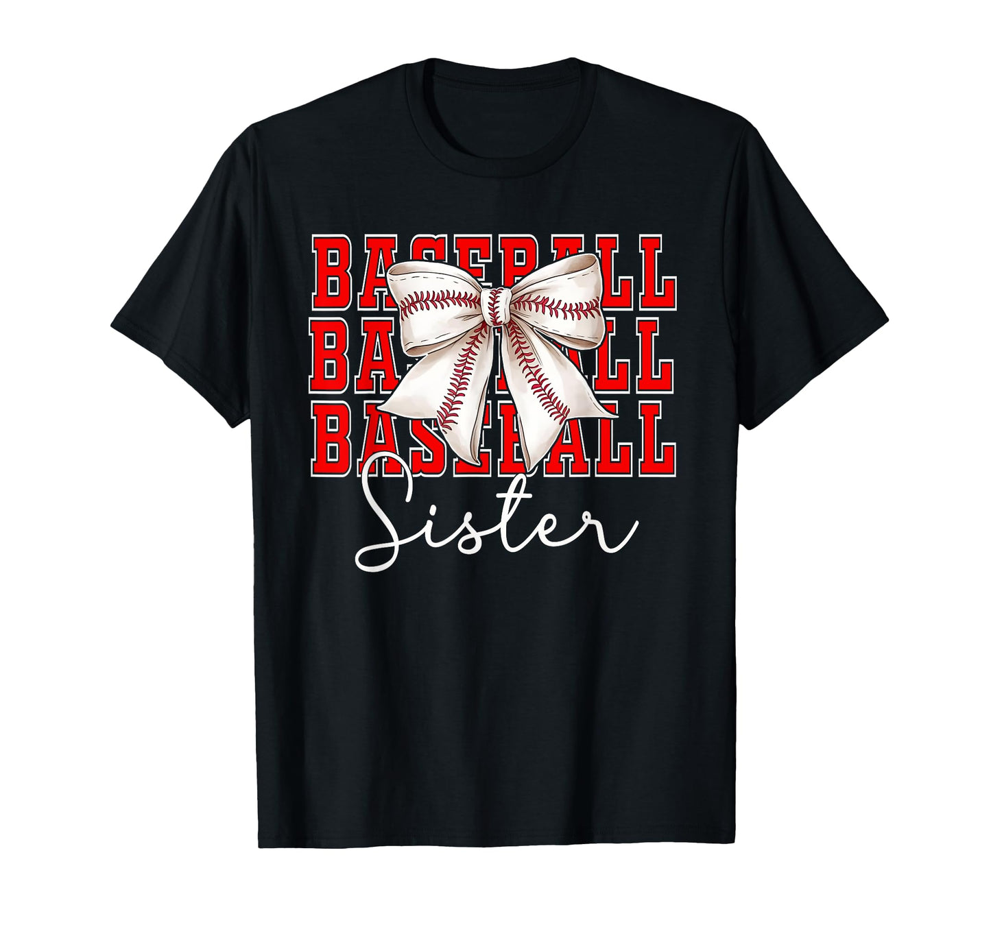 Baseball Sister Coquette Bow Sport Lover T-Shirt - Custom Art Print Unisex - T-Shirt, Sweatshirt, Hoodie