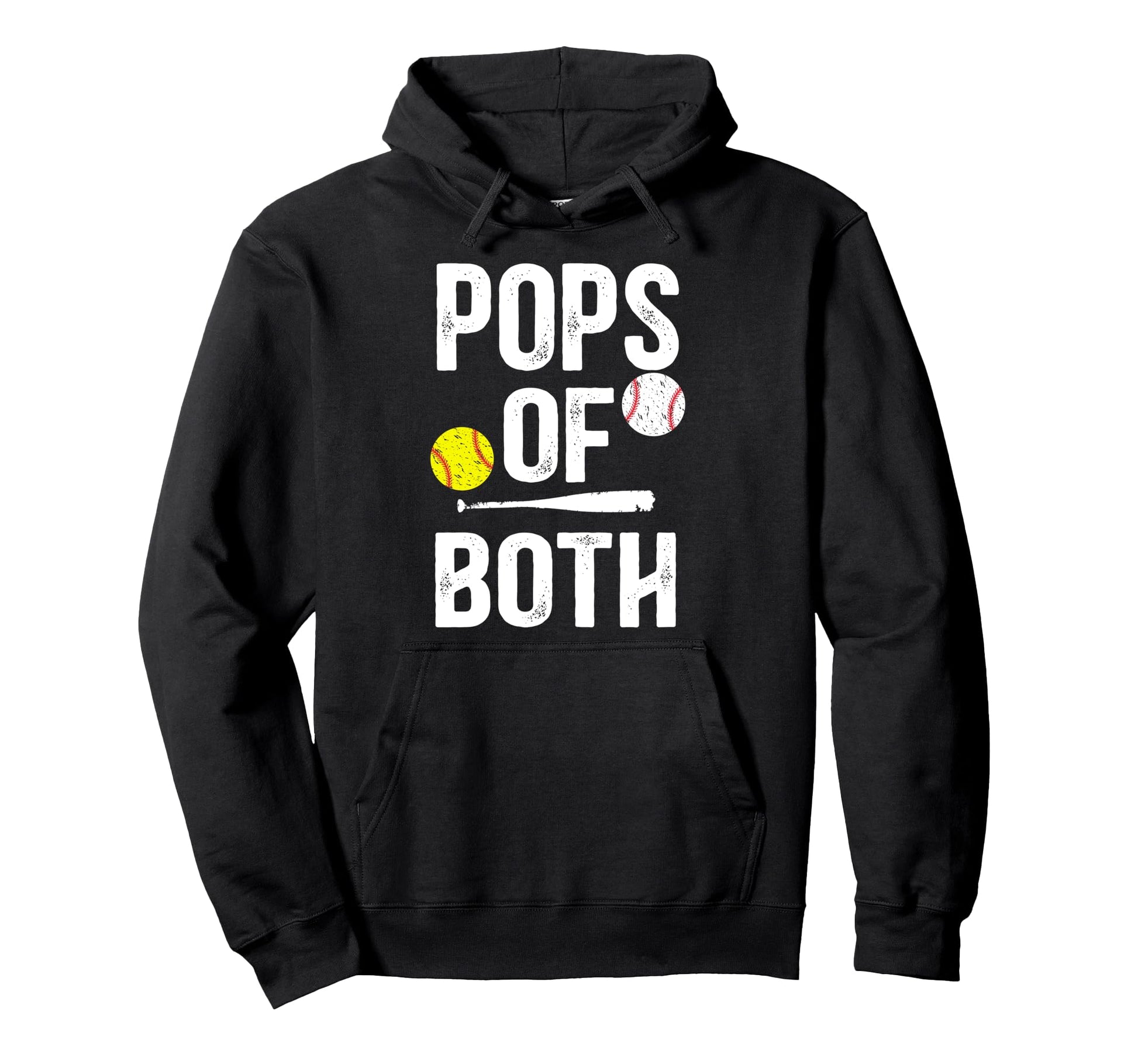 Pops Both Softball Baseball Pops Grandpa Hoodie - Minimalist Print Unisex - T-Shirt, Sweatshirt, Hoodie