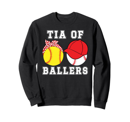 Tia Ballers Baseball Softball Sweatshirt - Fun Novelty Design for Adults - T-Shirt, Sweatshirt, Hoodie