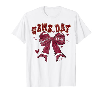 Game Day Football Coquette Bow T-Shirt - Fun Novelty Design for Adults - T-Shirt, Sweatshirt, Hoodie