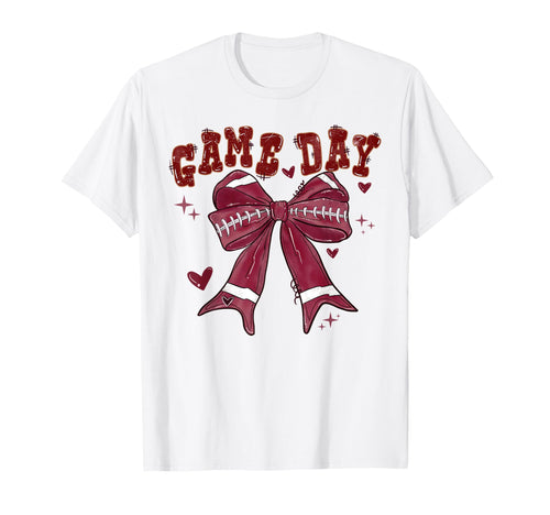 Game Day Football Coquette Bow T-Shirt - Fun Novelty Design for Adults - T-Shirt, Sweatshirt, Hoodie