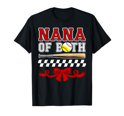 Nana Both Coquette Baseball Softball T-Shirt - Trendy Graphic for Adults - T-Shirt, Sweatshirt, Hoodie