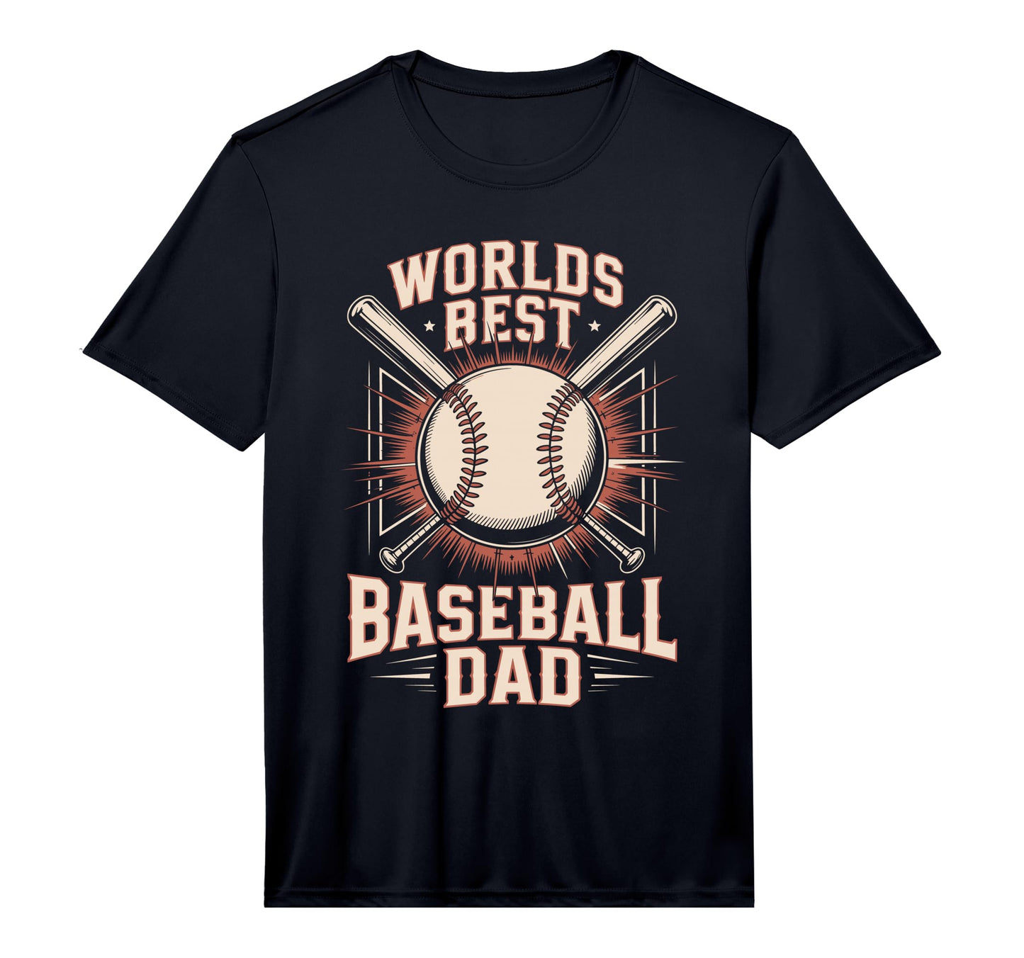 Mens Worlds Best Baseball Dad T-Shirt - Fun Novelty Design Unisex - T-Shirt, Sweatshirt, Hoodie