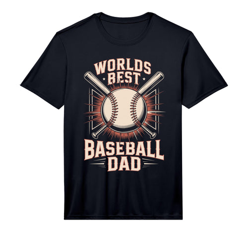 Mens Worlds Best Baseball Dad T-Shirt - Fun Novelty Design Unisex - T-Shirt, Sweatshirt, Hoodie