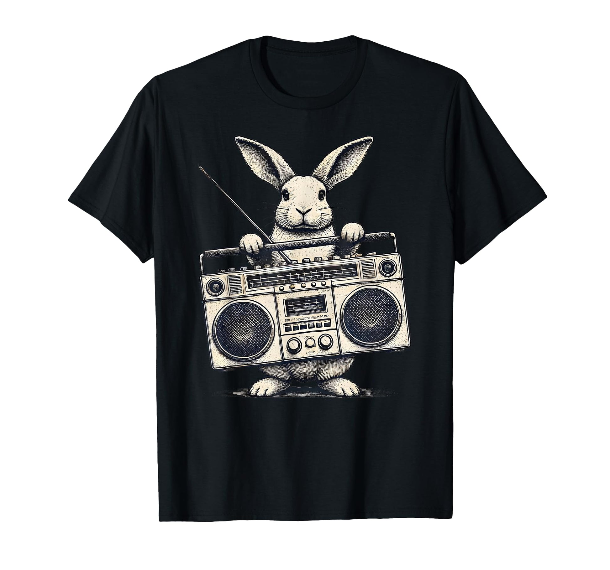 Hip Hop Easter Bunny Boombox Rabbit Box T-Shirt - Graphic Print for Adults - T-Shirt, Sweatshirt, Hoodie