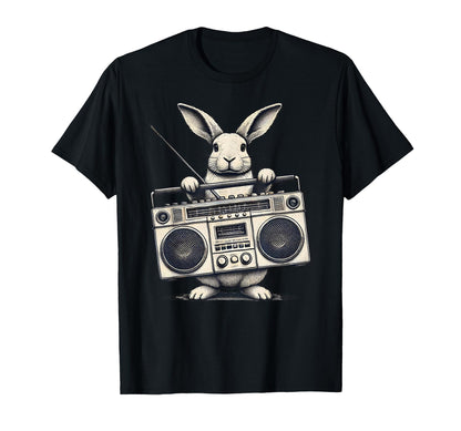 Hip Hop Easter Bunny Boombox Rabbit Box T-Shirt - Graphic Print for Adults - T-Shirt, Sweatshirt, Hoodie