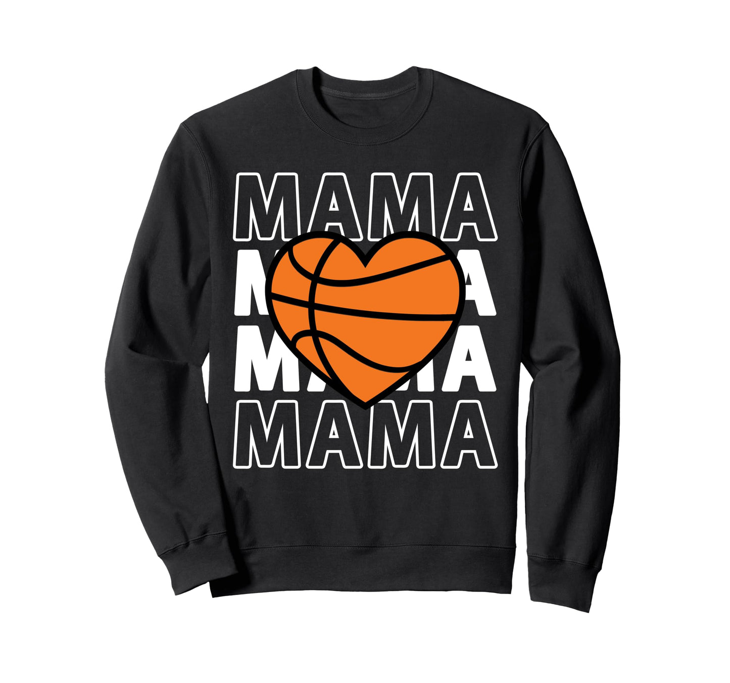 Basketball Mama Heart Sports Sweatshirt - Casual Everyday Wear for Adults - T-Shirt, Sweatshirt, Hoodie