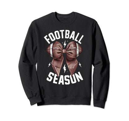 Womens Moms Coquette Bow Football Sweatshirt - Novelty Apparel Unisex - T-Shirt, Sweatshirt, Hoodie