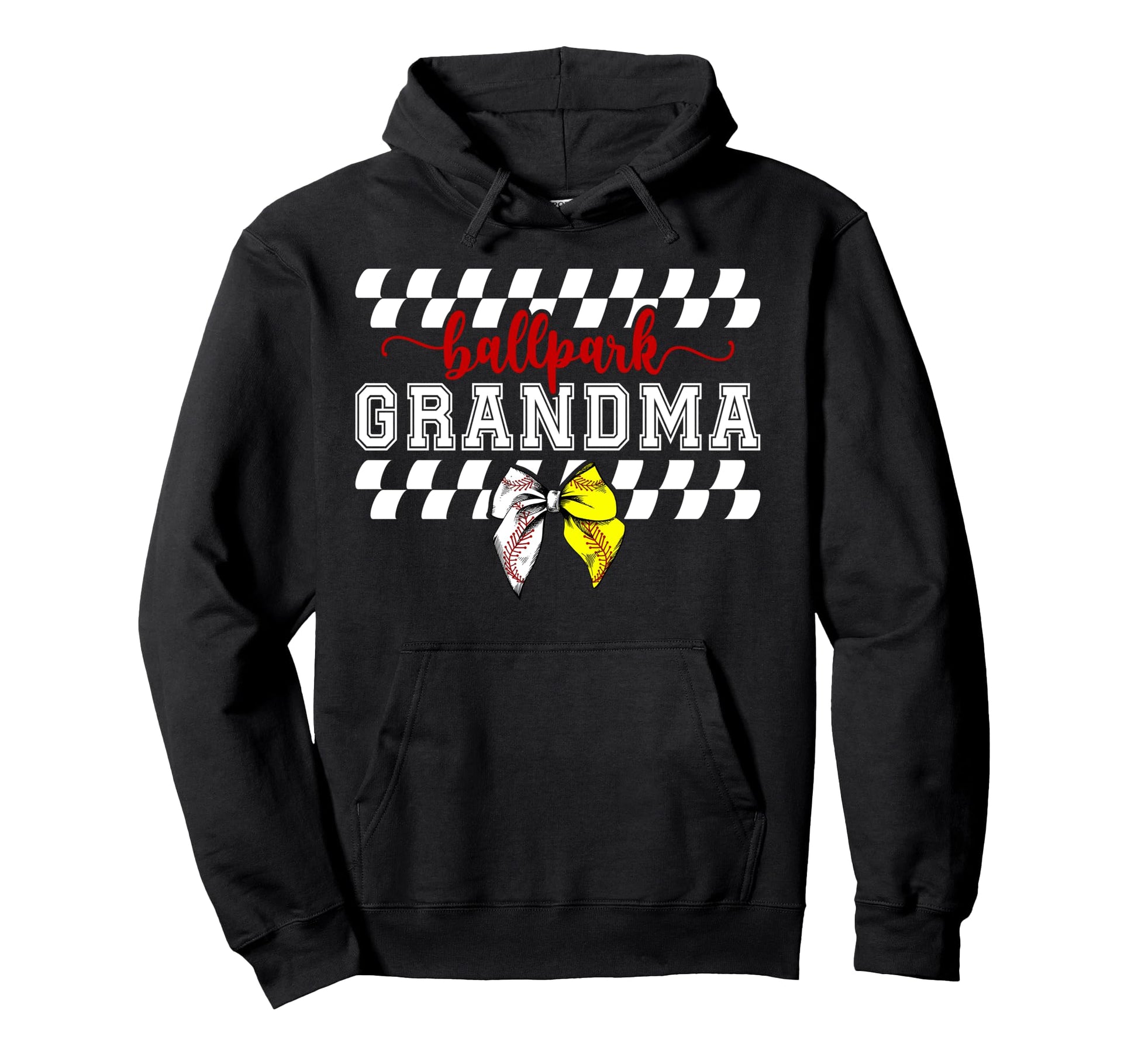 Ballpark Grandma Softball Baseball Hoodie - Trendy Graphic for Adults - T-Shirt, Sweatshirt, Hoodie