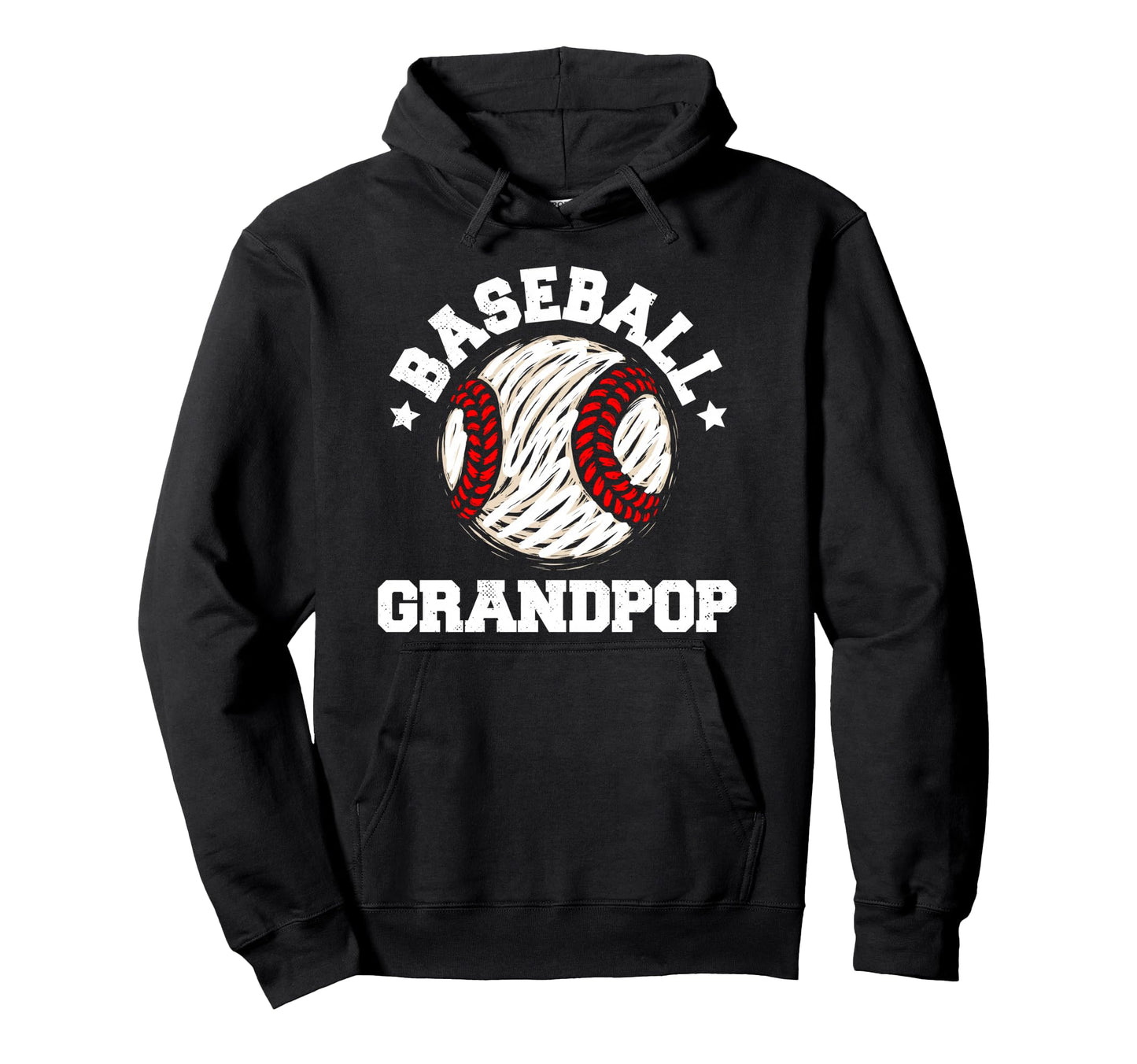 Baseball Grandpop Distressed Funny Grandpa Hoodie - Trendy Graphic Unisex - T-Shirt, Sweatshirt, Hoodie