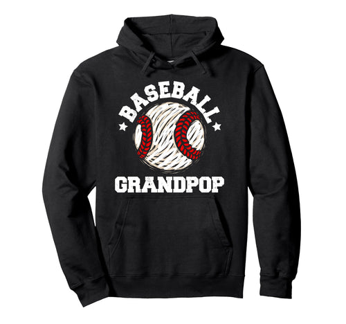 Baseball Grandpop Distressed Funny Grandpa Hoodie - Trendy Graphic Unisex - T-Shirt, Sweatshirt, Hoodie