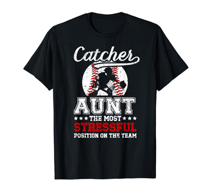 Baseball Catcher Aunt Funny Baseball T-Shirt - Aesthetic Graphic Unisex - T-Shirt, Sweatshirt, Hoodie