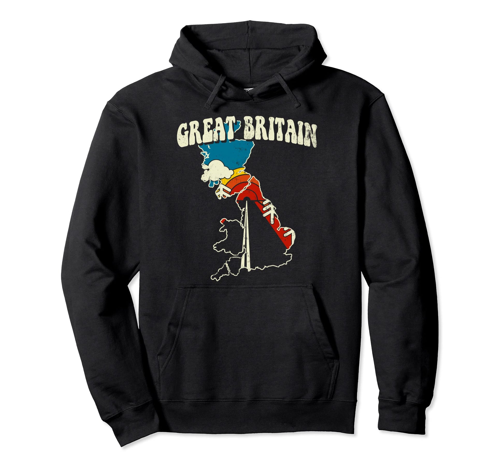 Great Britain British Country Rainbow Hoodie - Fun Novelty Design Unisex - T-Shirt, Sweatshirt, Hoodie