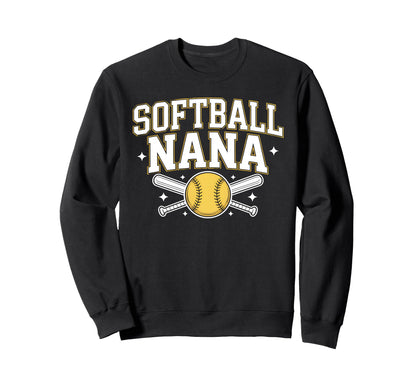 Softball Nana Grandma Softball Sweatshirt - Minimalist Print for Adults - T-Shirt, Sweatshirt, Hoodie